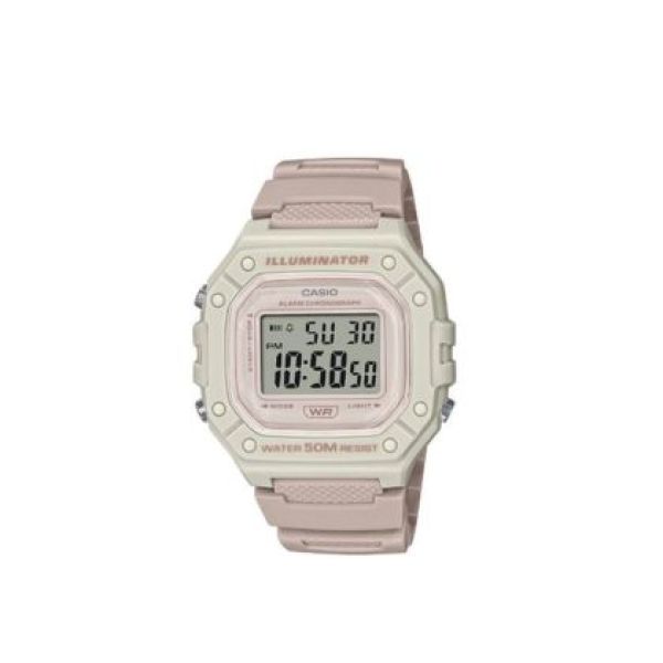 CASIO นาฬิกาข้อมือ CASIO รุ่น W-218HC-4A2VDF วัสดุเรซิ่น สีชมพู