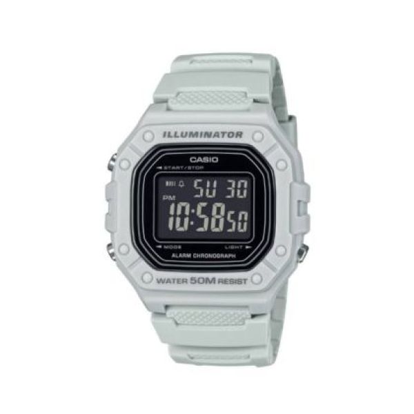นาฬิกาข้อมือ CASIO รุ่น W-218H-8BVDF สายเรซิ่น สีเทาอ่อน